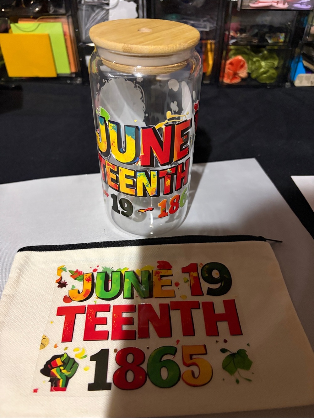 Juneteenth 1865 Glass Jar with Bamboo Lid